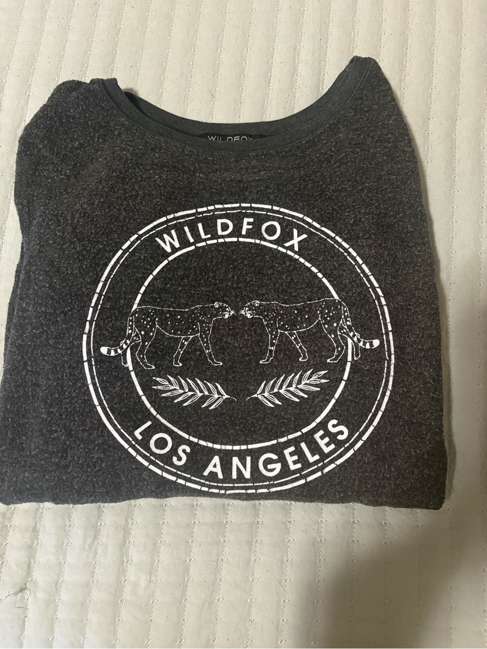 Wildfox Charcoal Heather Pullover with White Logo